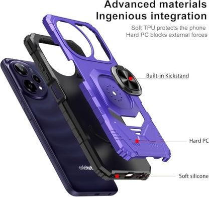 for Cricket Icon Pro SN512C 2026 Robotic Ring Stand Hybrid Cover Phone Case + Extreme Band (Purple) - color: Purple