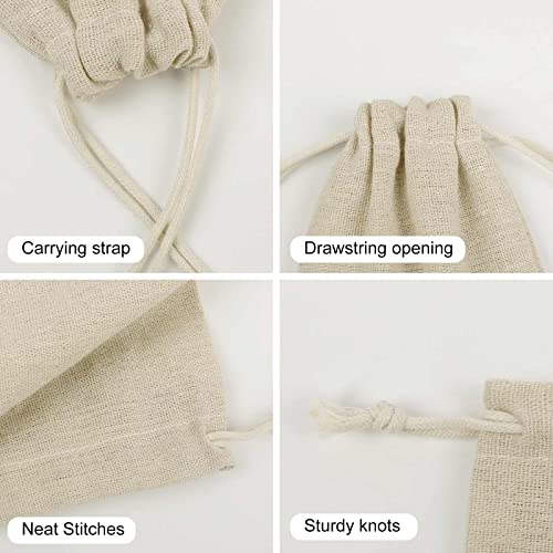 NLLZZ 8 Pack Witchy Snake Linen Burlap Bag with Drawstring for Party | 5x7 Inch Small Natural Jewelry Pouch, Reusable Produce Sachet Bag for Tea Herb Coffee, Gift Wrap for Wedding Christmas