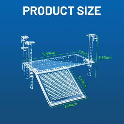 Large Turtle Docks Adjustable Hanging Basking Platform with Slip-Resistant Surface, Sturdy Construction for Aquatic Turtles, Easy to Install and Maintain(13'' x 6.9'')