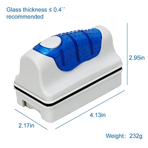 Jasonwell Magnetic Aquarium Fish Tank Glass Algae Glass Cleaner Scrubber Floating Clean Brush(L) - color: Blue, size: L