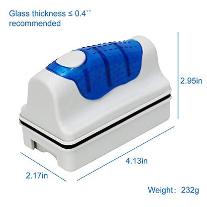 Jasonwell Magnetic Aquarium Fish Tank Glass Algae Glass Cleaner Scrubber Floating Clean Brush(L) - color: Blue, size: L