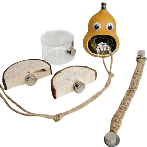 5pcs Handmade Spider Enclosure, Shelter Made of Natural Materials, Magnetic Hidden Jumping Spider Habitat