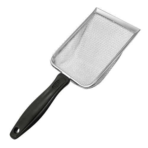 Cat Litter Scoop, Stainless Steel Mesh Scoop Away Cat Litter, Kitty Litter Scoop 2.8mm Hole, Non-Stick Cat Litter Scoop for Crystal Litter|Pine Pellets|Small Pieces, Litter Cleaner Beach Mesh Shovel