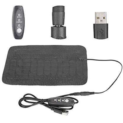 USB Reptile Heat Pad, 3 Level Temperature Control, Heat Mat for Lizards Snakes Turtles, PU Leather, Stimulate Appetite and Metabolism, Easy to Clean, Pet Accessory