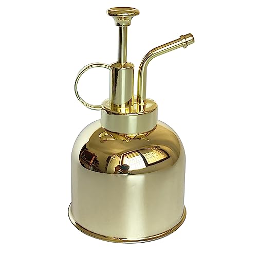 Stainless Steel Plant Sprayer, Small Watering Can Modern Gardening Tool for Indoor Potted Plants Watering and Spraying - color: 10oz/Gold color