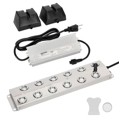 Ultrasonic Mist Maker Fogger 12 Heads, 9000ml/H 400W Pond Fogger with Float, IP67 Waterproof Power Supply, 304 Stainless Steel Ultrasonic Mister with Auto Shut-Off for Pond,Fountain,Garden,Halloween - size: 12 HEAD