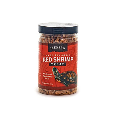 Fluker's All Natural Large Sun-Dried Red Shrimp, High Protein Treats, Aquatic Turtle Food, Great for Aquatic Frogs, Tegus, Monitors, and Tropical Fish, 2.5 oz - size: 2.5 Ounce (Pack of 1)