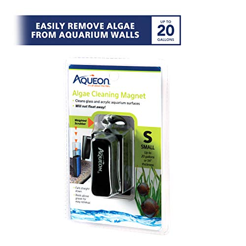 Aqueon Aquarium Algae Scraper, Fish Tank Cleaning Magnet, Small | Magnetic aquarium glass cleaner for glass or acrylic, curved pad cleans flat and curved surfaces - size: Small
