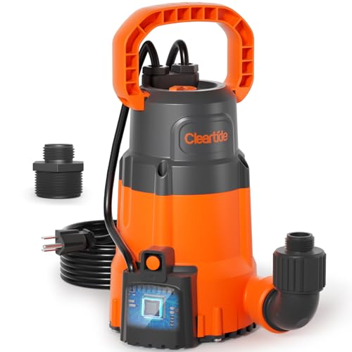 1/4 HP Submersible Utility Water Pump, 2160 GPH High Flow, Portable Sump Pump with Auto Water Sensor for Pool, Flooded Basement, Hot Tub, Pond Draining - style: 1/4 HP Auto Water Sensor Sump Pump