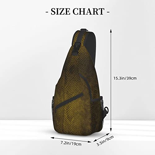 Snake Skin Sling Bag Animal Crossbody Chest Daypack Casual Backpack Women Shoulder Bag For Travel Picnic - color: Snake 07