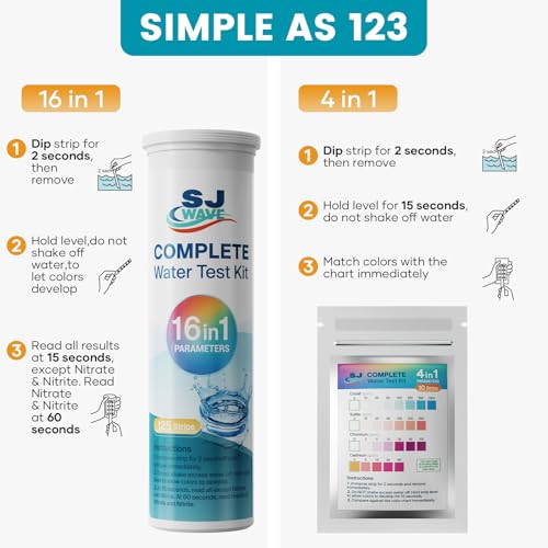 22 in 1 Water Test Kits - 125 Strips Drinking Water Test Kit, Home Tap and Well Water Tester for Bacteria pH Hardness Lead Iron Copper Chlorine Cyanuric Acid