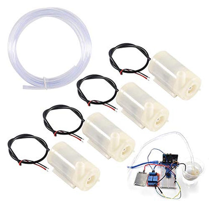 4PCS DC 3V 5V Micro Submersible Mini Water Pump for Aquariums Fish Tank Pond Fountain Hydroponics Garden with 2M Flexible Tube Water Pipe - color: White