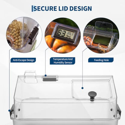 7pcs Reptiles Terrarium Kit with Lid, Heating Pad, Sand Substrate, Hide for Hermit Crab, Bearded Dragon