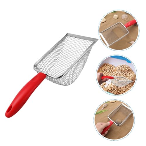 Totority Stainless Steel Cat Litter Scoop Metal Sand Scooper for Cats Reptiles and Beach Sand Mesh Use with Precision Corner Cleaning Effortless Pet Waste Removal Tool