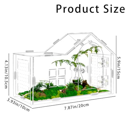 Jumping Spider Enclosure, Acrylic Habitat, 1 Pack | Secure Feeding Port & Ventilation, Ideal Treehouse for Arboreal Spiders, Easy-Clean Terrarium