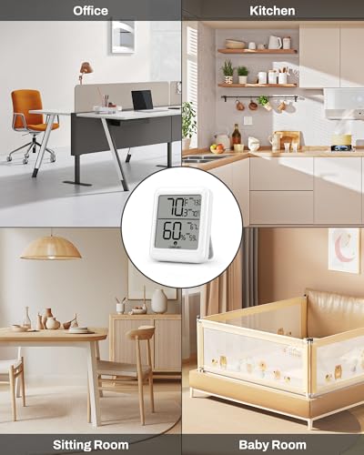 BN-LINK Digital Hygrometer Indoor Room Thermometer with LCD, 1 Pack | Accurate Temperature and Humidity Meter with Large LCD Monitor for Home, Bedroom, Terrarium, Incubator, Greenhouse - size: 1 Pack