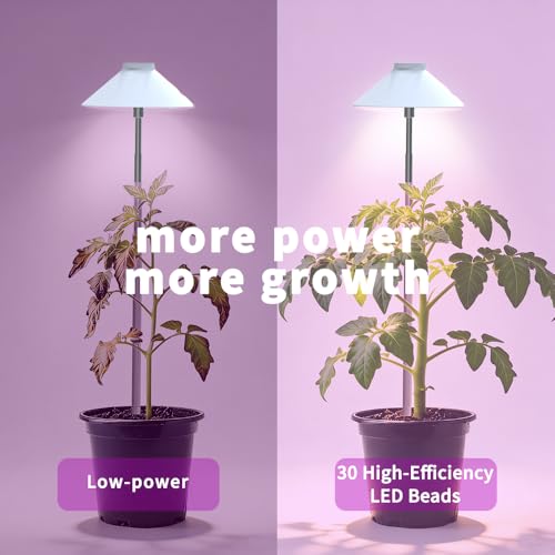 MiniSun LED Indoor Plant Grow Light Full Spectrum, Height-Adjustable Stand, USB-Powered 5V Low Voltage, 2 Pack
