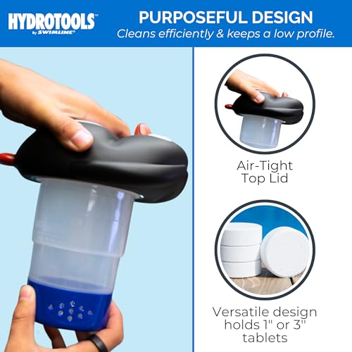 SWIMLINE HYDROTOOLS 87281 Penguin Large Capacity Pool & Spa Chemical Dispenser | Compatible With Bromine & Chlorine Supports 1-3’’ Tablets | Adjustable For Customizable Flow Rate | Cost Effective - color: Cool Penguin