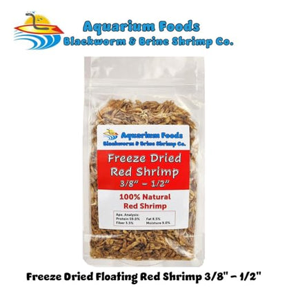 Red Shrimp, 3/8" to 1/2" Floating Freeze Dried Red Shrimp for All Tropical Fish, Cichlids, Medium Size Catfish, Marines, Pond Fish, Turtles, Hamsters, Rodents…4.3oz Clear Bag - size: 4.3 Ounce (Pack of 1)
