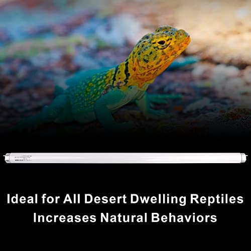 Aiicioo T8 UVB Reptile Light - 10.0 Reptile Fluorescent Light Bearded Dragon Desert UVB Bulb 24 inch 18 watt for Reptile Turtles Chameleon Tortoises Lizard - style: T8 Tube-18W 10.0