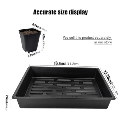 RooTrimmer 4 inch (10CM) Square Nursery Pots 60pcs, Sturdy Seedlings Trays 5 Pcs, Seeds Starter Germination Tray, Microgreening Planter Nursery Propagation 5 Sets - size: 4" Pots-60P + 16.2" x 13.2" x 2.6" Trays-5P