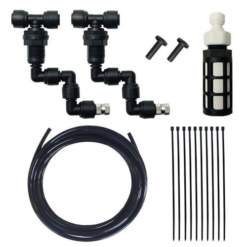 Reptile Terrariums Misting Accessories kit, 2PCS Adjustable Reptile Mister Nozzles, with 16ft 1/4 inch Tube, Black - size: 2PCS Single Nozzles