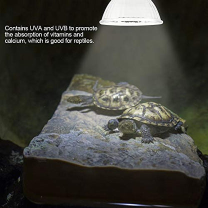 Fydun Uva Uvb Full, Lamp Sunbathe Lizard Warmness Bulb 25W Pet Heating Lamp Light Bulb Reptile Full Spectrum Sun Spectrum Solar Reptile Heating Mild (25W)