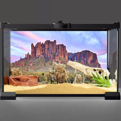 AWERT 48x24 in Desert Cactus Terrarium Backdrop Reptile Habitat Background | AWERT Blue Sky Cloud Mountain Huge Cactus Joshua Trees Oasis Gobi Reptile Habitat Background Durable Polyester - size: 48x24in/120x60cm