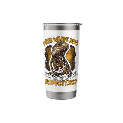 Uromastyx Lover Substrate Lizard Keeper Agame Desert Reptile Stainless Steel Insulated Tumbler - color: White
