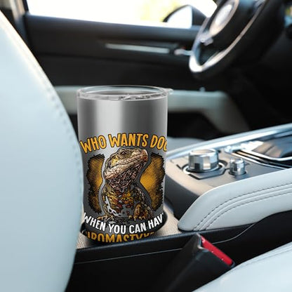Uromastyx Lover Substrate Lizard Keeper Agame Desert Reptile Stainless Steel Insulated Tumbler - color: Brushed Steel