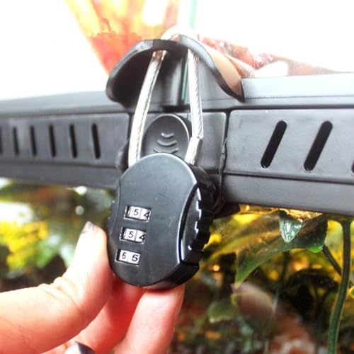 Reptile Terrarium Combination Padlock, Zinc Alloy Resettable Combo Lock for Reptile Tanks, Lockers, and Luggage