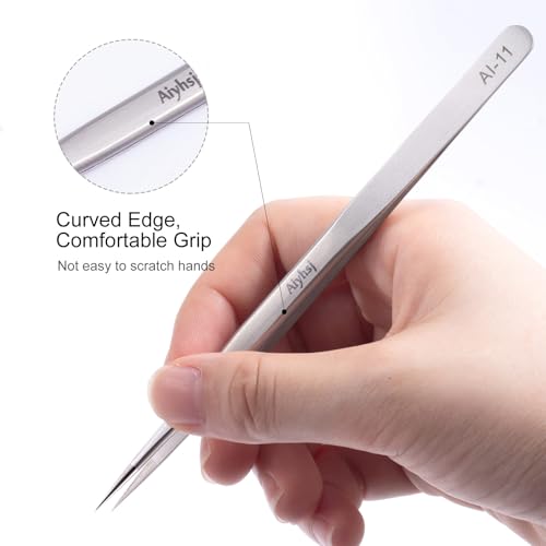 Precision Tweezer, Upgraded Professional Pointed, High-end Stainless Steel | Tweezers for Craft, Electronics, Soldering, Model, Laboratory Work, Jewelry-Making - style: Fine Tip Straight LONG (5.5in)