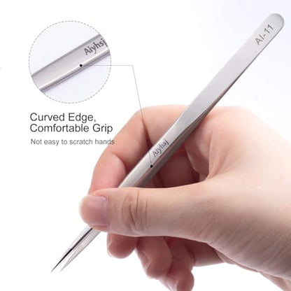 Precision Tweezer, Upgraded Professional Pointed, High-end Stainless Steel | Tweezers for Craft, Electronics, Soldering, Model, Laboratory Work, Jewelry-Making - style: Fine Tip Straight LONG (5.5in)