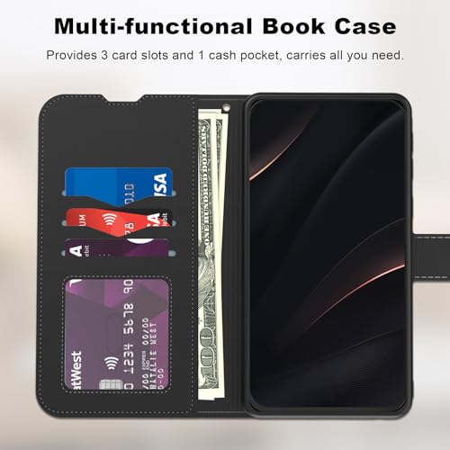 for Cricket Outlast 5G 2024 Wallet case with RFID Blocking Credit Card Holder Kickstand, Folio Flip PU Leather Shockproof Protective Cover for AT&T Motivate Pro 5G, Snowy Christmas - color: Snowy Christmas
