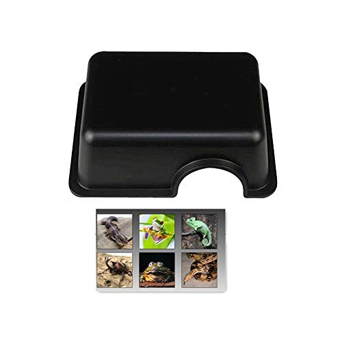 Reptile Hideout Box Small Animal Hide Cave for Snakes Lizards Leopard Gecko Rodents Spiders (S & M) - size: S & M