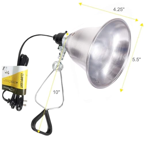 Simple Deluxe Clamp Lamp Light Socket with 5.5 Inch Aluminum Reflector, Suit for Max 60 Watt Lamp (No Bulb Included) with 18/2-Gauge 6 Feet Cord, 2-Pack New - size: 5.5 Inch (60 Watts), style: 2-Pack New