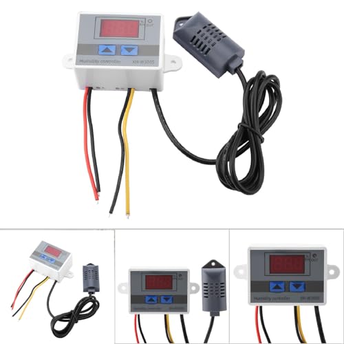 FTVOGUE XH-W3005 Humidity Sensor Switch 0~99% RH Humidity Switch 220V | Humidity Control Switch with 0.1%RH Accuracy. 0~99%RH Range. 1500W Load humidity controller 12v For Humidifier Dehumidifier