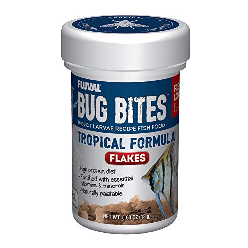 Fluval Bug Bites Tropical Fish Food, 0.63 oz, Brown | Flakes for Small to Medium Sized Fish, A7330 - size: 0.63 Ounce (Pack of 1)