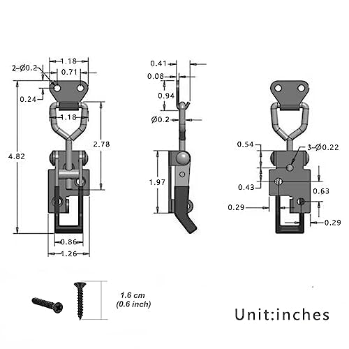 E-TING 4 Pack Adjustable Quick Release 397lbs load Toggle Latch for Cabinet | 4002 Adjustable pull toggle latch, 397lbs load capacity, perfect for cabinet, smoker, tool boxes, trunk and jig fixtures - style: 4002（4pack）