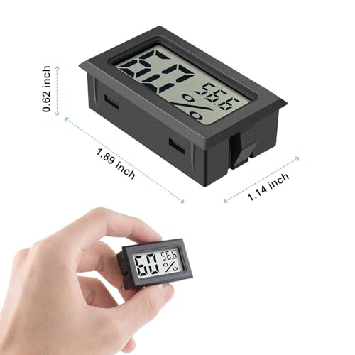 8 Pack Mini Indoor Temperature Humidity Meter Gauge Thermometer Hygrometer | LCD Display Fahrenheit (℉) for Humidors Greenhouse Garden Cellar Jars Closet