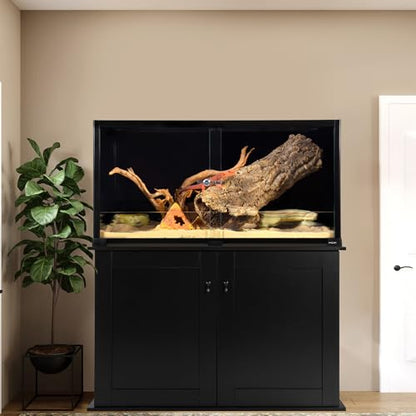 REPTI ZOO 50 Gallon Reptile Tank, 36" X 18" X 18" Reptile Terrarium, Black-Tinted ECO Glass Enclosure with Sliding Door & Mesh Top, Secure & Low-Stress Habitat for Bearded Dragon, Gecko, Snake, Lizard - size: 36"W X 18"D X 18"H (50 Gallon)