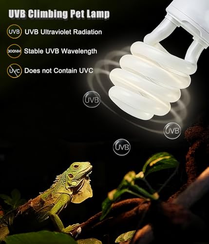 2 Pack E26 5.0 UVA UVB Reptile Light Bulb | 26W UVB Light Tropical Compact Fluorescent Terrarium Lamp for Chameleon Iguana Turtle Gecko Frog Snake - size: 26W UVB 5.0
