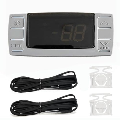 XR06CX-5N4C7 Digital Temperature Thermostat Controller,230V/50-60Hz 3 Relays Compressor Fan Defrost Cycles with NTC Probes for Refrigerators Freezers Coolers Cold Storage