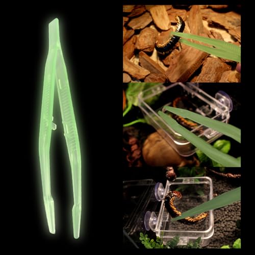 Glow Feeder Tweezers – Long Reptile Feeding Tool, Comfortable Grip, Sturdy Anti-Skid Construction, Precise Tip, Easy to Clean | Pet Feeding Accessory with Snake Lizard Tortoise Spider Frog Handling Fu