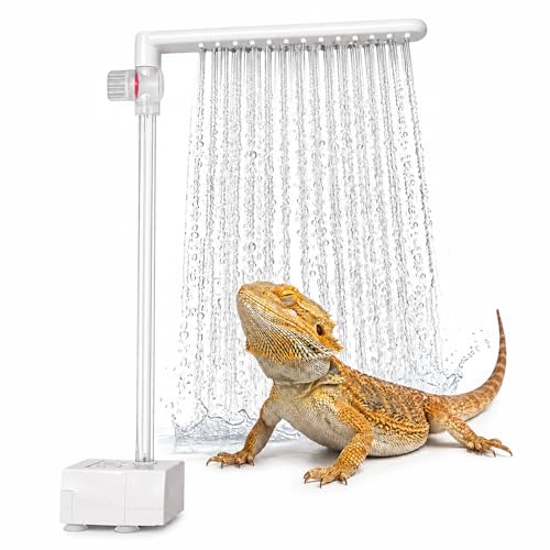 Bearded Dragon Water Fountain with Flow Valve Reptile Water Fountain | Reptile tank accessories with 26-hole faucet, quiet pump, and gentle water flow for lizards, geckos, turtles, and small pets