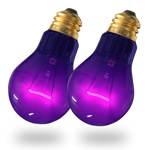 Reptile Heat Lamp Bulbs-100W Reptile Night Heat Bulb E26 Terrarium Heat Lamp Simulate Natural Moon Purple Light for Snake Bearded Dragon Leopard Gecko Lizard Chameleon Tortoise -2Pack
