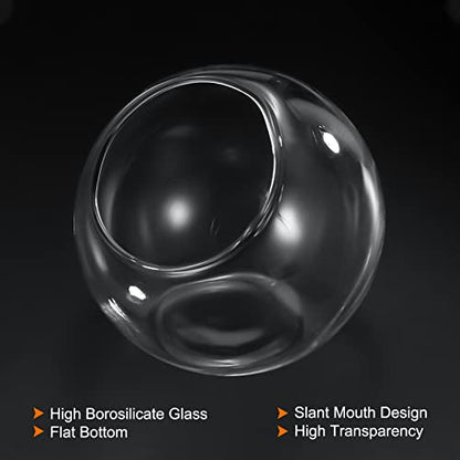 PATIKIL Round Globe Terrarium Air Plant Planter, 3.2 Inch High Borosilicate Glass Table Decorations for Succulent, Tillandsia, Clear - size: 3.2 Inch