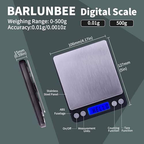 Gram Scale,Capacity 500g Accuracy 0.01g Mini Food Scales Digital Weight Grams and Oz,Small Kitchen High Precision for Espresso,Baking,Jewelry,Soap Making,Black - color: Black