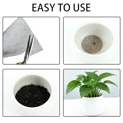 15PCS Flower Pot Mesh Pads, Plastic Bonsai Drainage Screens for Planters | Easy Cut, PE Material, Soil Retention, Fast Drainage, Fits Most Planters, Indoor Outdoor Gardening