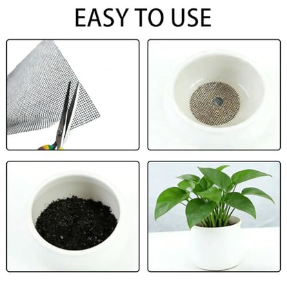 15PCS Flower Pot Mesh Pads, Plastic Bonsai Drainage Screens for Planters | Easy Cut, PE Material, Soil Retention, Fast Drainage, Fits Most Planters, Indoor Outdoor Gardening